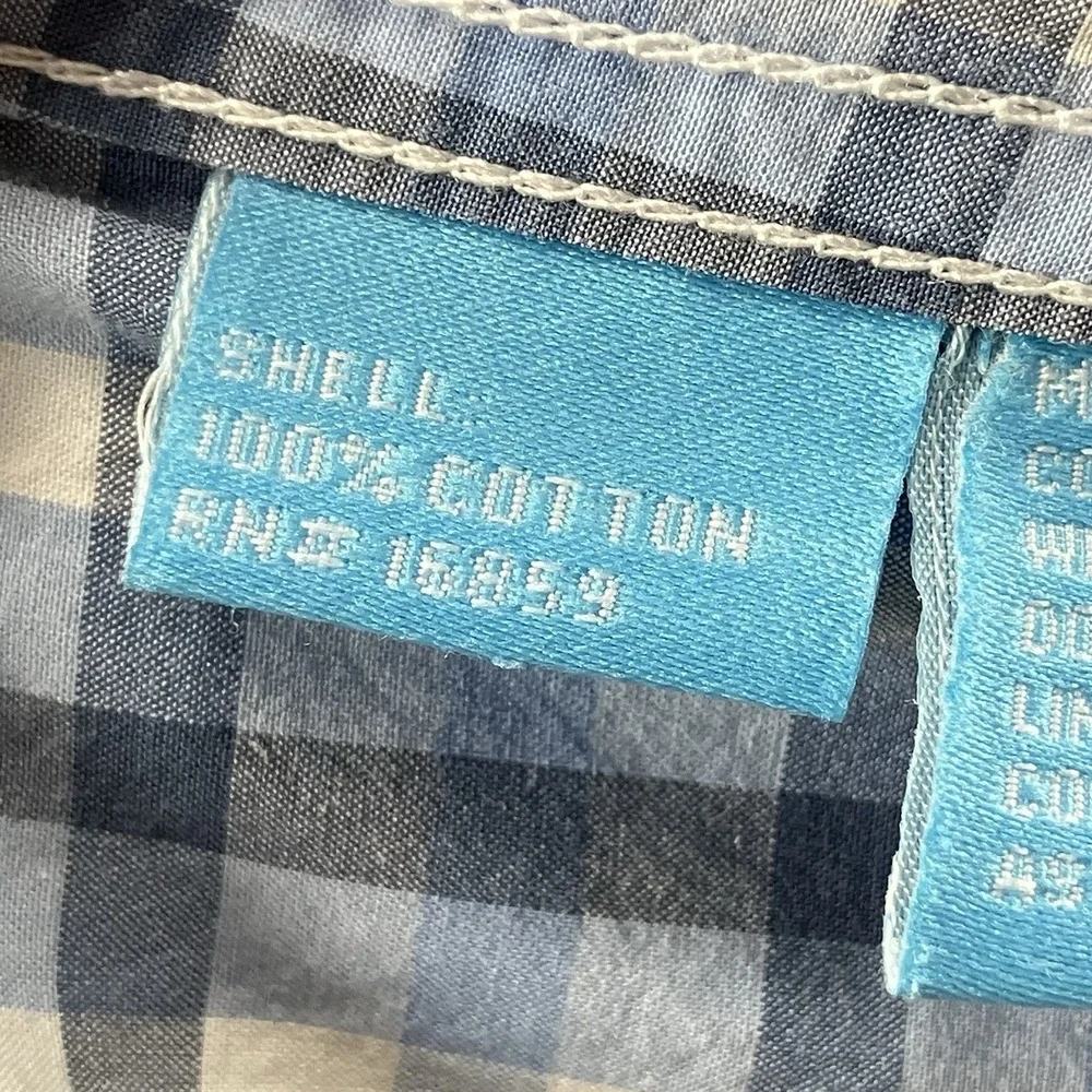 J McLaughlin Trim Fit Check Plaid Button Down Shirt Mens Size XL Blue Cotton - Picture 7 of 8